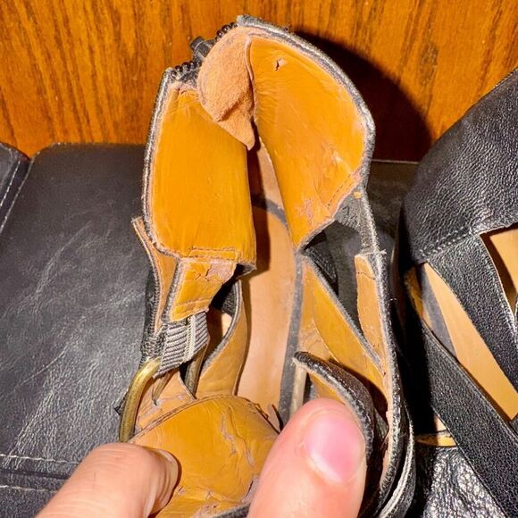 Nine West Women's Waterloo Buckle Detail Wedge Heel Booties Black - Size 9 - Picture 6 of 8